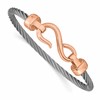 Chisel Stainless Steel Polished Flexible Wire Rose IP-plated Hook Bangle
