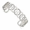 Chisel Stainless Steel Polished with Crystals 14.5mm Circles Cuff Bangle