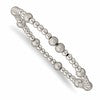 Chisel Stainless Steel Polished 4-6mm Sandblasted Beaded Stretch Bracelet