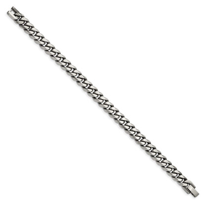 Chisel Stainless Steel Antiqued and Brushed 9mm 8.25 inch Curb Bracelet