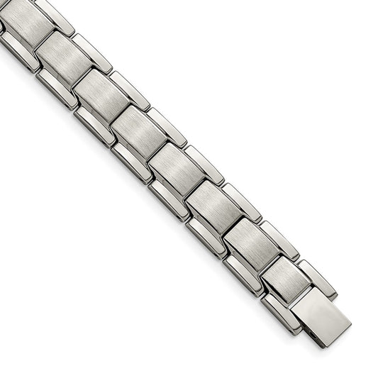 Chisel Stainless Steel Brushed and Polished 8.25 inch Link Bracelet