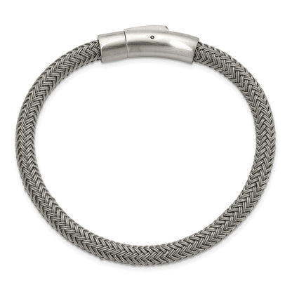 Chisel Stainless Steel Brushed and Polished Wire 8.25 inch Bracelet