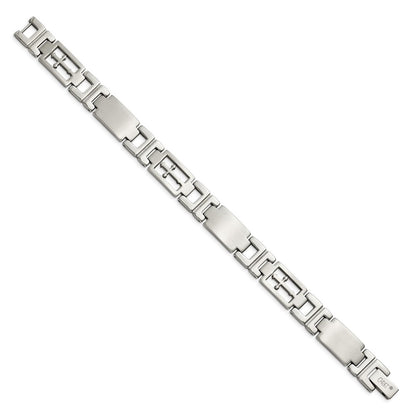 Chisel Stainless Steel Brushed and Polished Cross 8.5 inch Link Bracelet