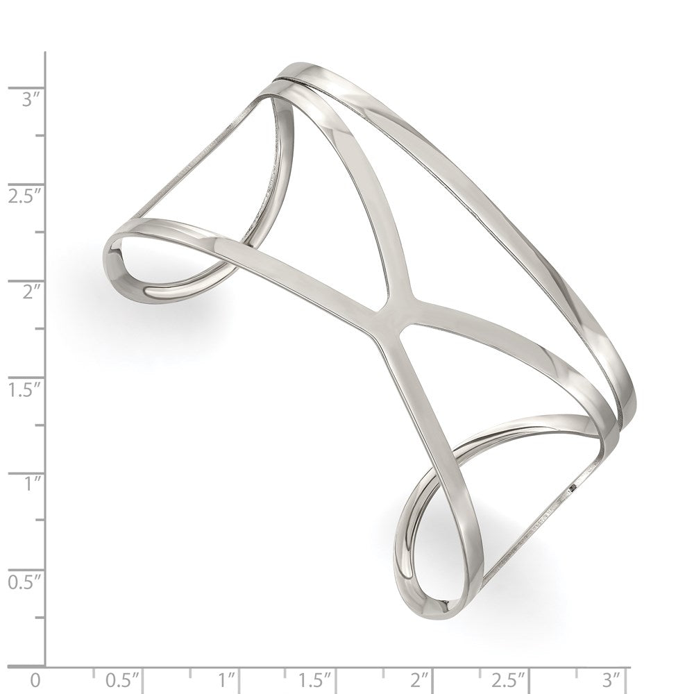 Chisel Stainless Steel Polished Cuff Bangle