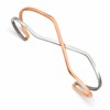 Chisel Stainless Steel Polished Rose IP-plated Cuff Bangle