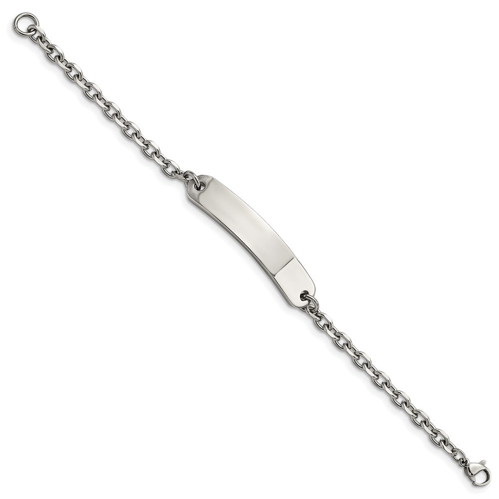 Chisel Stainless Steel Polished Cable Chain 6.75 inch ID Bracelet