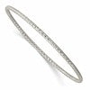 Chisel Stainless Steel Polished and Textured 2mm Slip on Bangle