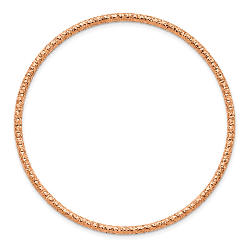 Chisel Stainless Steel Polished and Textured Rose IP-plated 2mm Slip on Bangle