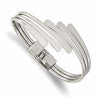 Chisel Stainless Steel Polished Hinged Bangle