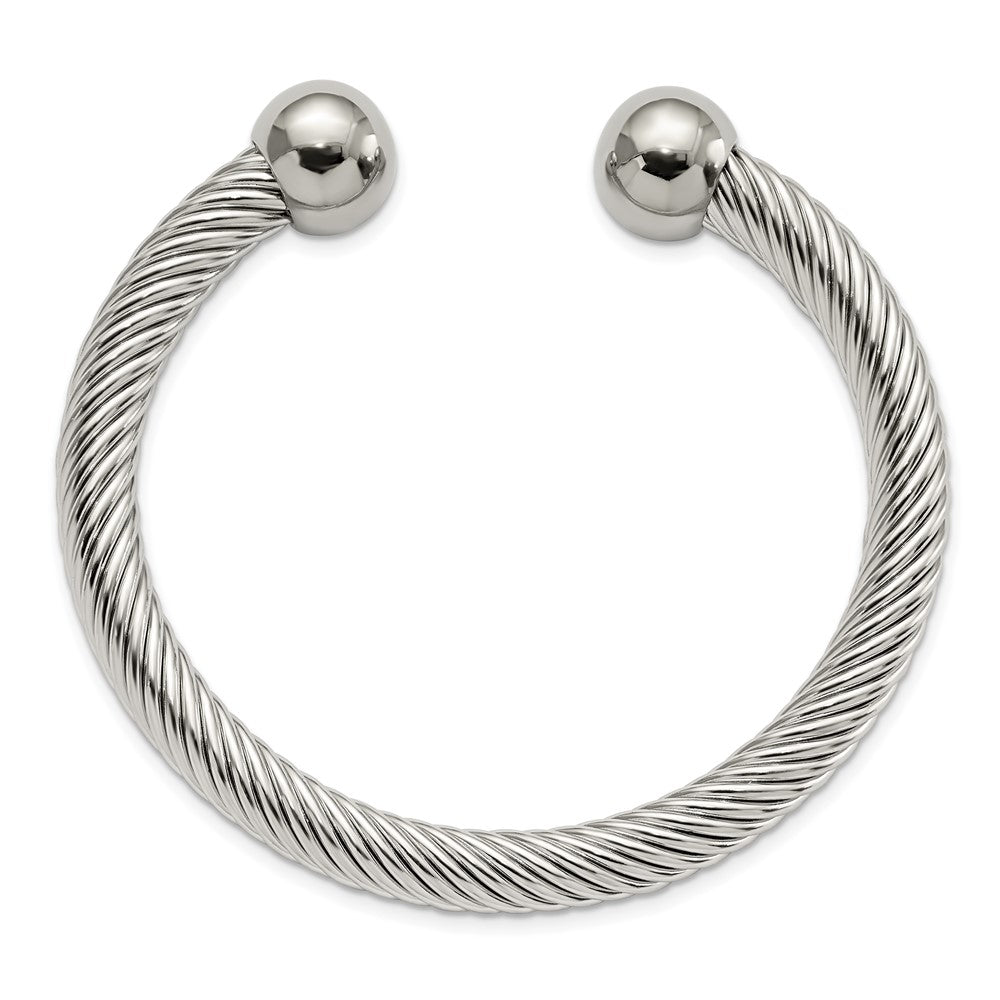 Chisel Stainless Steel Polished 7.3mm Cuff Bangle
