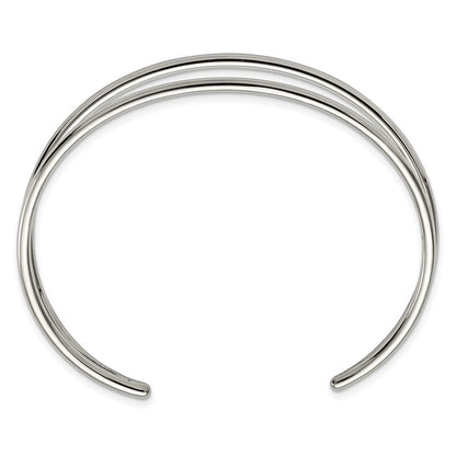 Chisel Stainless Steel Polished Cuff Bangle