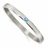 Chisel Stainless Steel Polished with Blue Preciosa Crystal 6mm Hinged Bangle
