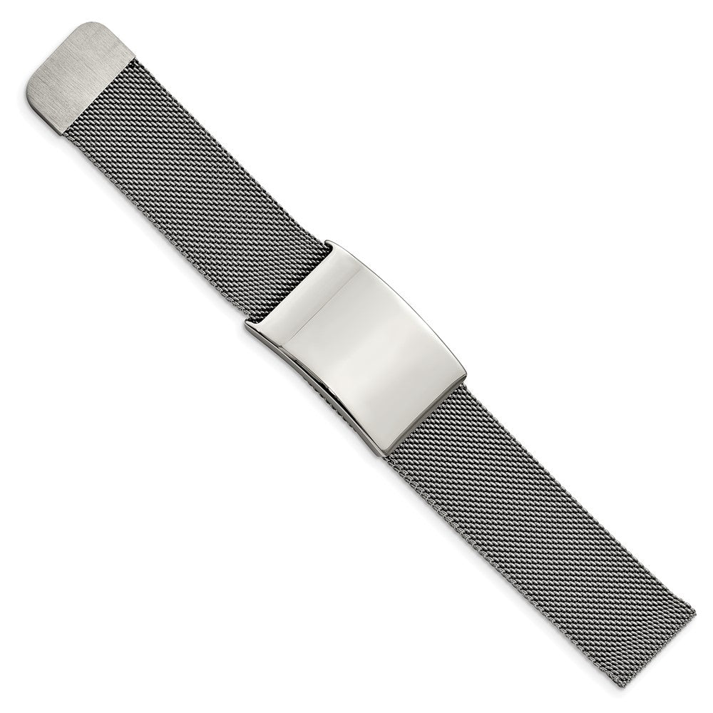 Chisel Stainless Steel Polished Mesh Adjustable ID Bracelet