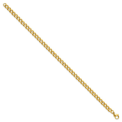 Chisel Stainless Steel Polished Yellow IP-plated 5mm 8.5in  Curb Chain Bracelet