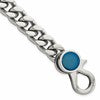 Chisel Stainless Steel Polished Blue IP-plated 8 inch Curb Link Bracelet