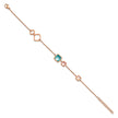 Chisel Stainless Steel Polished Rose IP-plated Multicolor Crystal 7.5 inch Bracelet with 1 inch Extension