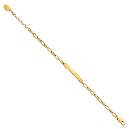 Chisel Stainless Steel Polished Yellow IP-plated Paperclip Link Chain 6.5 inch ID Bracelet with 1.25 inch Extension