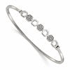 Chisel Stainless Steel Polished with Crystals Hexagons 6.5 inch Hinged Bangle