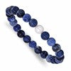 Chisel 8-9mm Lapis and White Freshwater Cultured Pearl Beaded 7.25 inch Stretch Bracelet