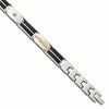 Chisel Stainless Steel Polished with Diamond-cut 14K Gold Accent and 1/20ct. Diamond with Black Enamel 8 inch Bracelet