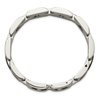 Chisel Stainless Steel Polished with 14K Gold Accent and 1/20ct. Diamond and Onyx 8.25 inch Link Bracelet