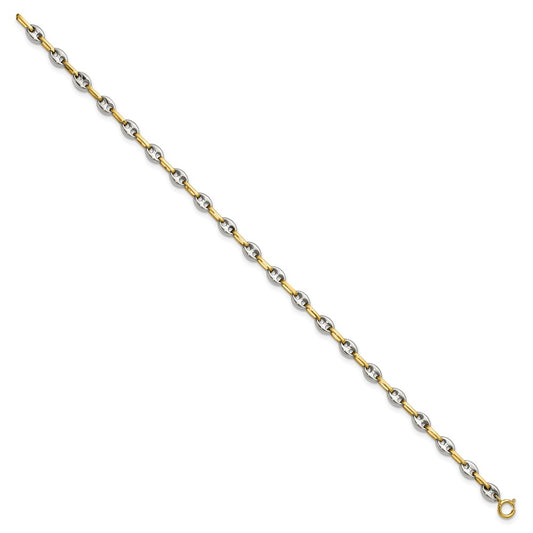 Chisel Stainless Steel Polished with 14K Gold Accent 7.5 inch Mariner Link Bracelet