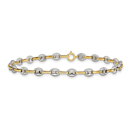 Chisel Stainless Steel Polished with 14K Gold Accent 7.5 inch Mariner Link Bracelet