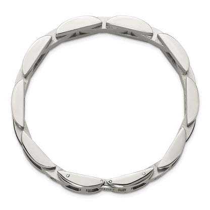 Chisel Stainless Steel Polished with .03ct Diamond and Onyx 8.25 inch Link Bracelet