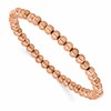 Chisel Stainless Steel Polished Rose IP-plated 6mm Beaded 8.25 inch Stretch Bracelet
