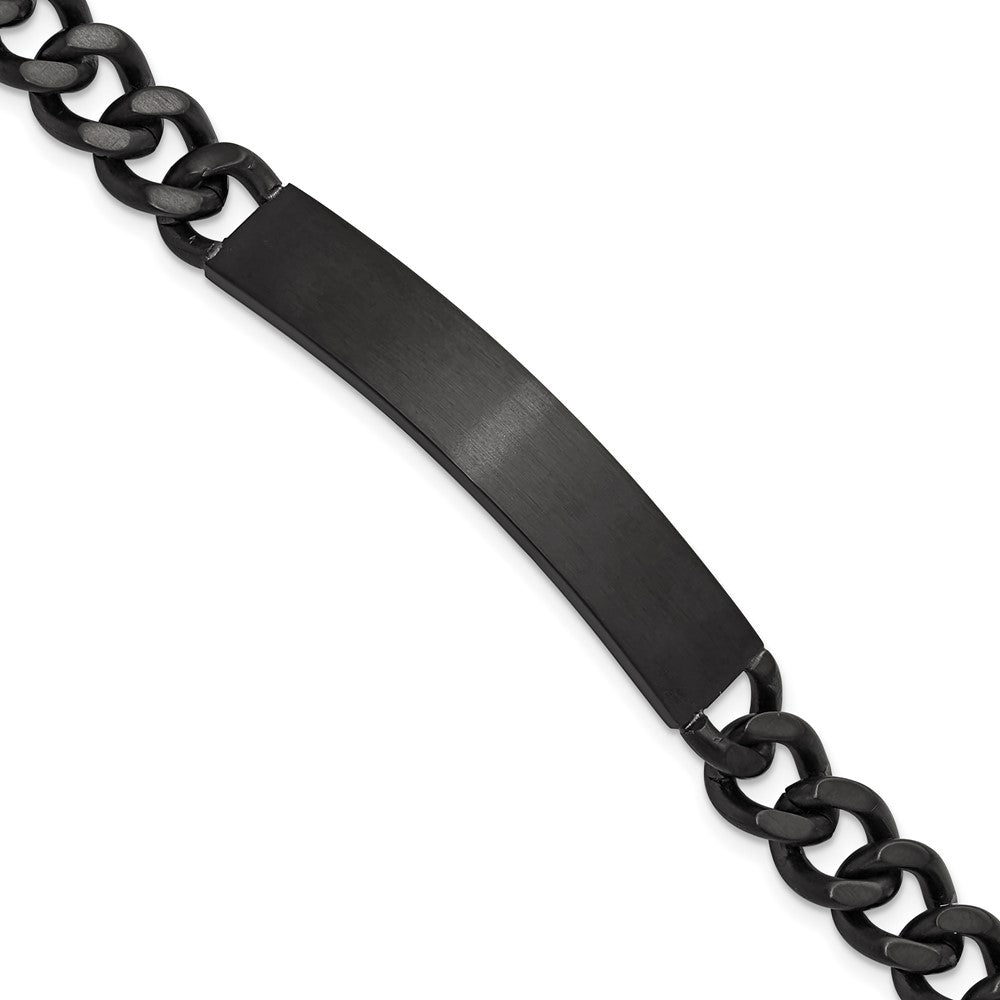 Chisel Stainless Steel Brushed and Polished Black IP-plated Curb Link 8 inch ID Bracelet