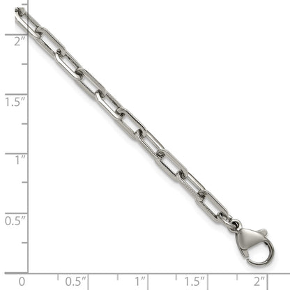 Chisel Stainless Steel Polished 6.5 inch Plus a 1.5 inch Extension Paperclip Chain Link Bracelet