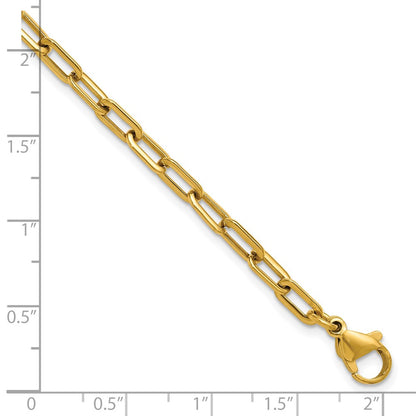Chisel Stainless Steel Polished Yellow IP-plated 6.5 inch Plus a 1.5 inch Extension Paperclip Chain Link Bracelet