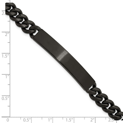 Chisel Stainless Steel Brushed Black IP-plated Curb Link 8mm 8.5 inch ID Bracelet