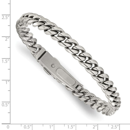 Chisel Stainless Steel Polished 8mm 8 inch Link Bracelet