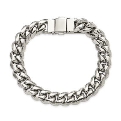 Chisel Stainless Steel Polished 12mm 8.25 inch Link Bracelet