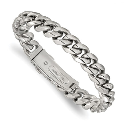 Chisel Stainless Steel Polished 12mm 8.25 inch Link Bracelet