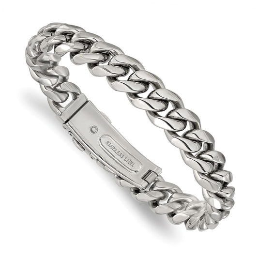 Chisel Stainless Steel Polished 12mm 8.25 inch Link Bracelet