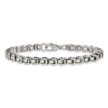 Chisel Stainless Steel Polished 8.5 inch Chain Link Bracelet
