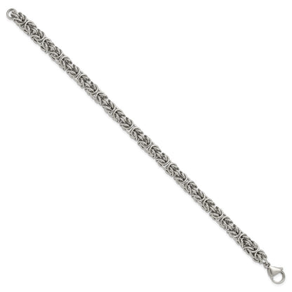 Chisel Stainless Steel Polished 6mm 8.5 inch Byzantine Link Bracelet