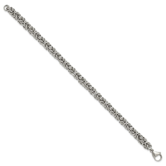 Chisel Stainless Steel Polished 6mm 8.5 inch Byzantine Link Bracelet