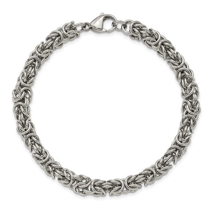 Chisel Stainless Steel Polished 6mm 8.5 inch Byzantine Link Bracelet