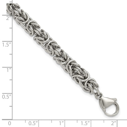 Chisel Stainless Steel Polished 6mm 8.5 inch Byzantine Link Bracelet