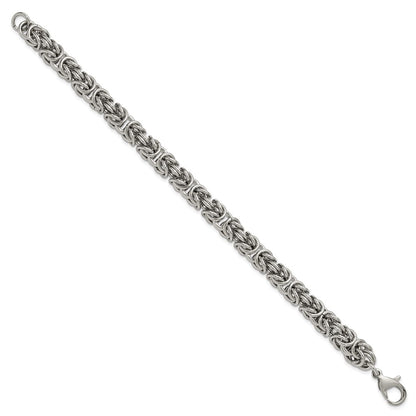 Chisel Stainless Steel Polished 8mm 8.5 inch Byzantine Link Bracelet