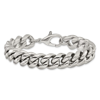 Chisel Stainless Steel Polished 14mm 8.5 inch Curb Link Bracelet