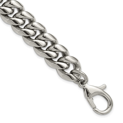 Chisel Stainless Steel Polished 14mm 8.5 inch Curb Link Bracelet