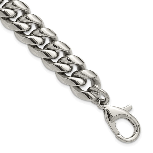 Chisel Stainless Steel Polished 14mm 8.5 inch Curb Link Bracelet