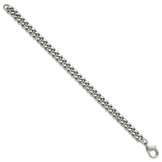 Chisel Stainless Steel Polished 8mm 8.5 inch Curb Link Bracelet