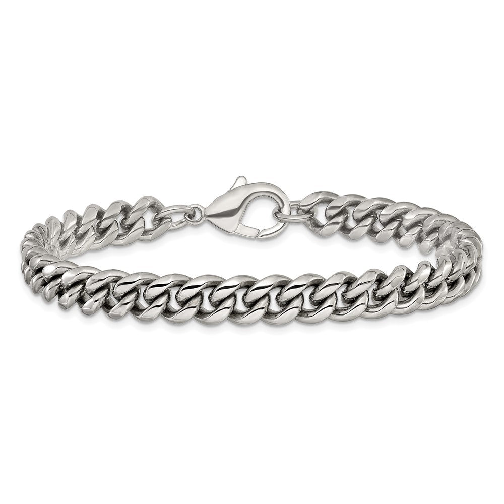 Chisel Stainless Steel Polished 8mm 8.5 inch Curb Link Bracelet