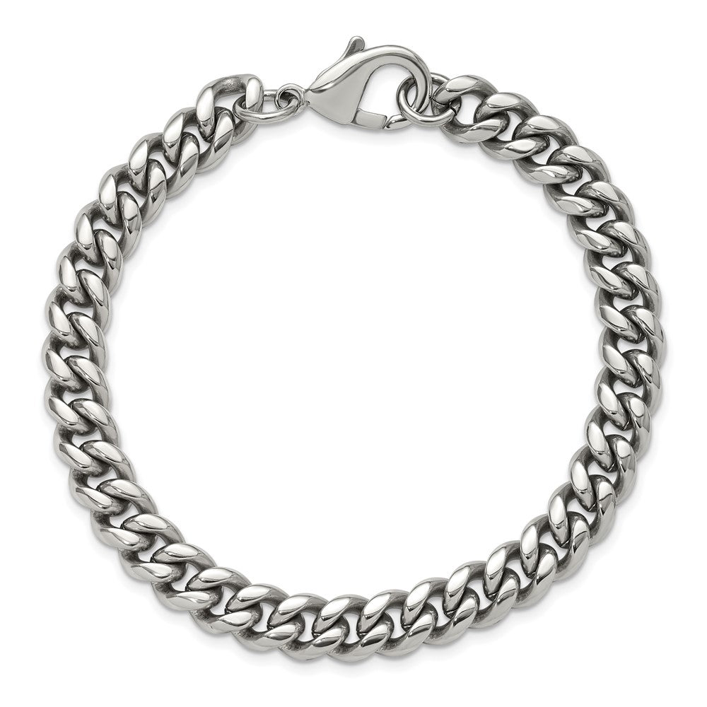 Chisel Stainless Steel Polished 8mm 8.5 inch Curb Link Bracelet