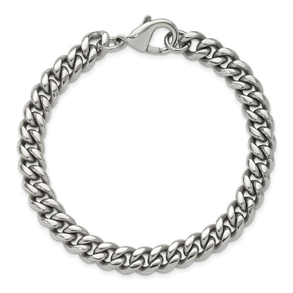 Chisel Stainless Steel Polished 8mm 8.5 inch Curb Link Bracelet
